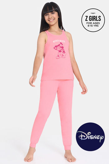 Buy Zivame Girls Disney Knit Cotton Loungewear Set Flamingo Pink